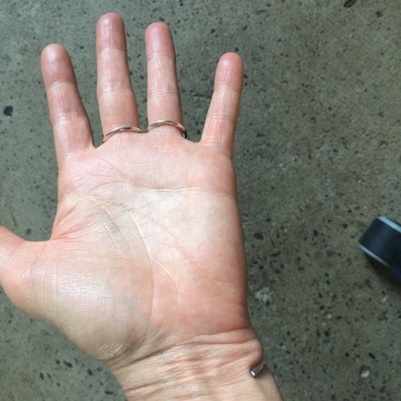 Pamela Love sterling silver bracelet and double ring- on chain - Picture 6 of 9